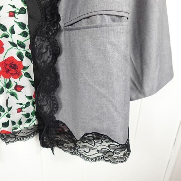 Lin Womens Blazer Gray w/Lace Trim X-Small (150/76A) - Picture 7 of 13